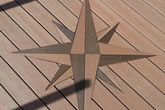 Compass design on composite deck.