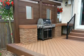 Composite deck with built in bbq centre.
