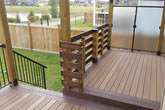 Stairs and composite deck with aluminium railings.