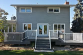 Grey composite deck w/ composite trim & composite fascia