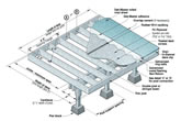 A diagram of one of the ways we install a vinyl, low maintenance, high warranty deck.